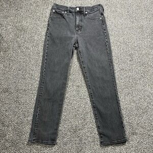 Madewell Jeans Womens 27 Gray Perfect Vintage Straight High Rise Stretch‎ Denim